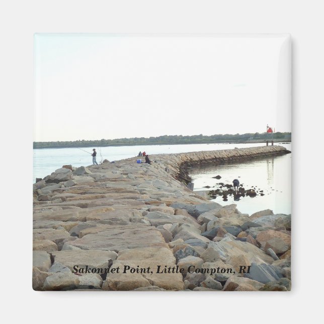 Sakonnet Point breakwater, Little Compton, RI Magnet (Front)