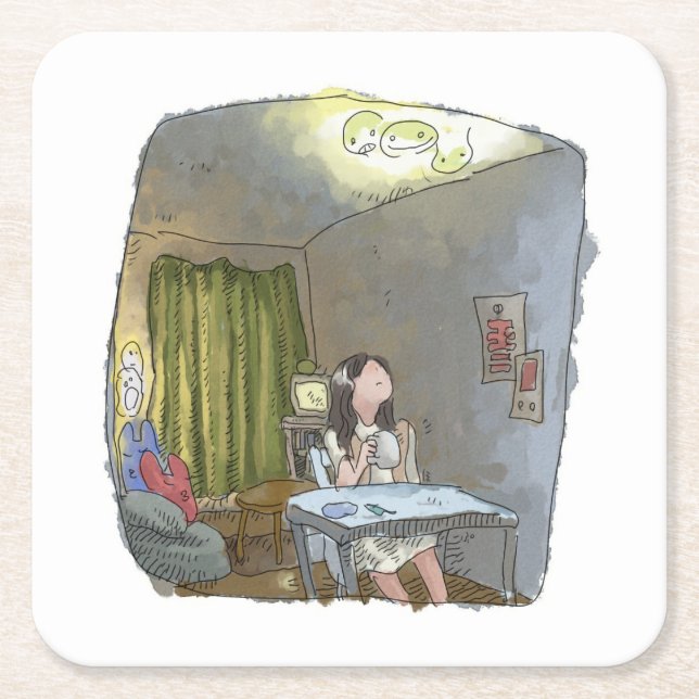Sakugoji Square Paper Coaster (Front)
