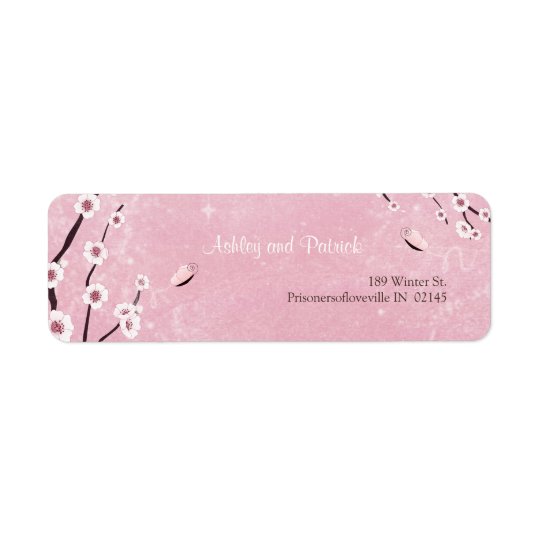 Sakura and Love Butterflies Adress Label Return Address Label