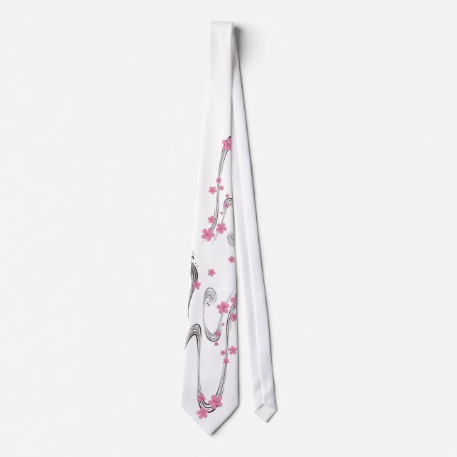 Sakura au-dessus de rivière - cravate de (Devant)