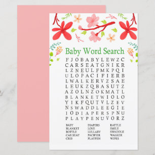Sakura Baby Shower Word Search Game