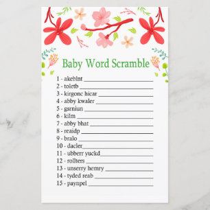 Sakura Baby word scramble game