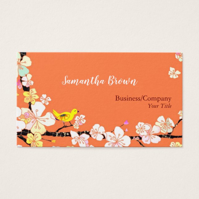 Sakura Bird Cosmetologue Cartes de visite (Devant)