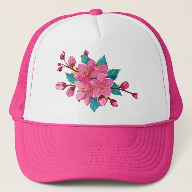 Sakura bloom trucker hat (Front)