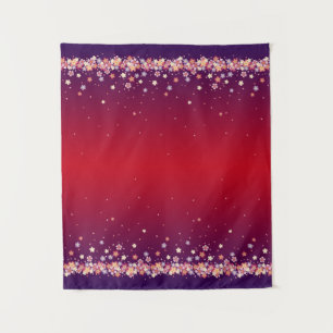 Sakura Blossoms - Ethereal Red and Purple Tapestry
