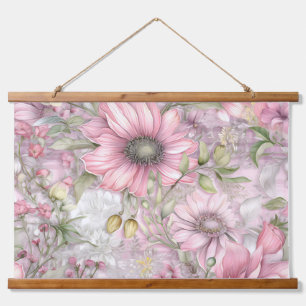 Sakura Blush Serenade Botanical Hanging Tapestry