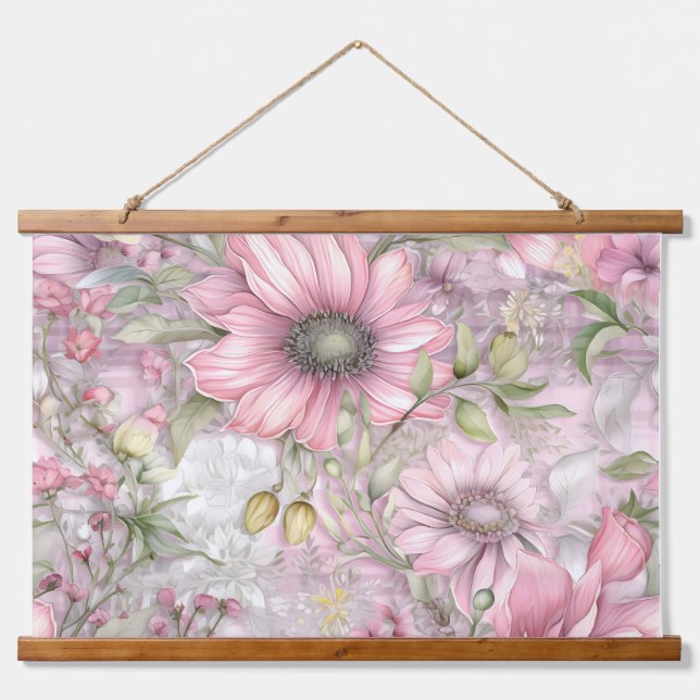 Sakura Blush Serenade Botanical  Hanging Tapestry (Front)
