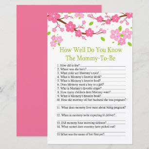 Sakura branch How well do you know baby shower gam