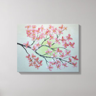 Sakura branch. Oil painting Canvas Print