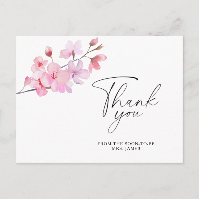 Sakura - carte de remerciements de douche nuptiale (Devant)