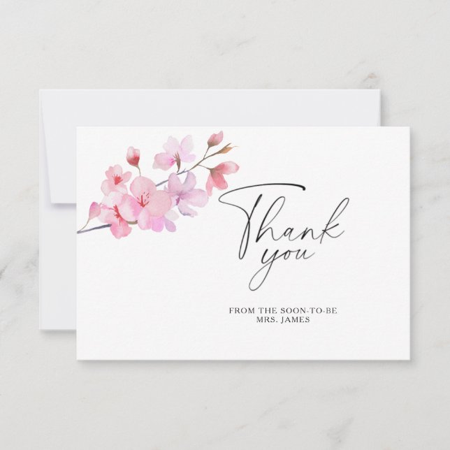 Sakura - carte de remerciements de douche nuptiale (Devant)