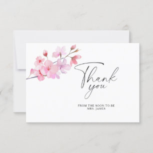 Sakura - carte de remerciements de douche nuptiale