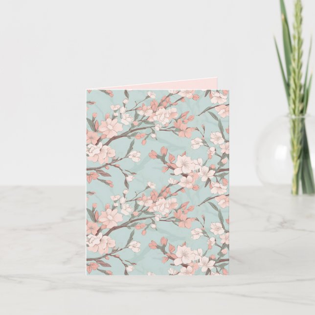 Sakura Cherry Blossom Abstract Card (Front)