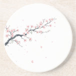 Sakura Cherry Blossom Branch Sandstone Coaster<br><div class="desc">Beautiful sakura cherry blossom branch with soft pink petals inspired by Japanese spring. A calm and elegant nature design perfect for aesthetic lovers.</div>