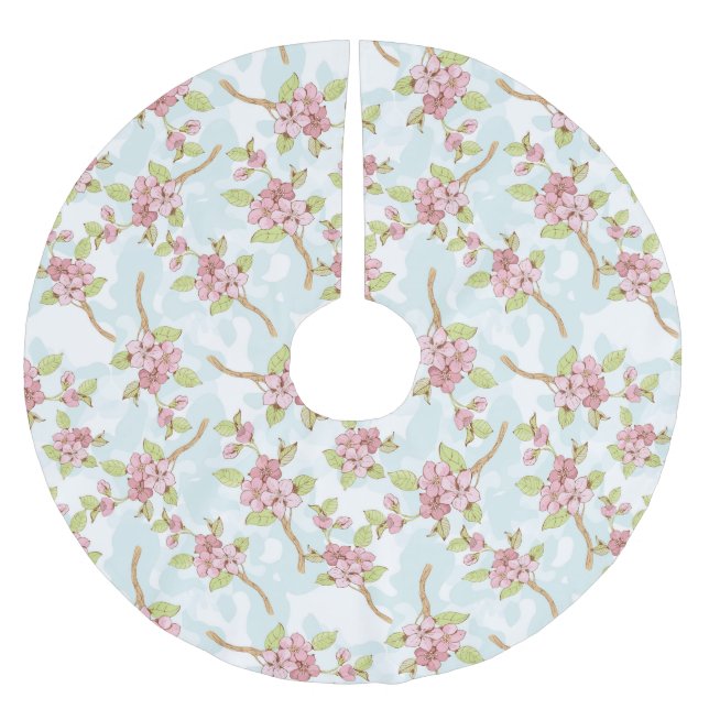 Sakura/Cherry Blossom Brushed Polyester Tree Skirt (Front)