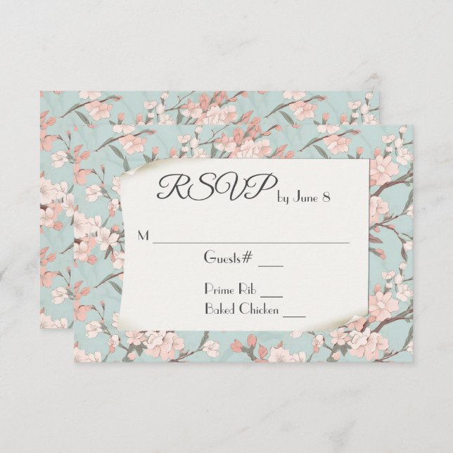 Sakura Cherry Blossom Design RSVP (Front/Back)