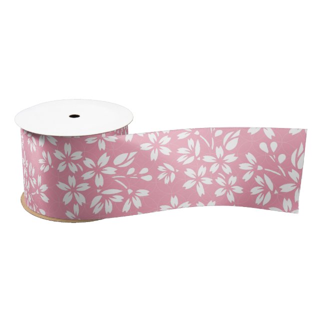 SAKURA  Cherry blossom floral pattern Satin Ribbon (Spool)