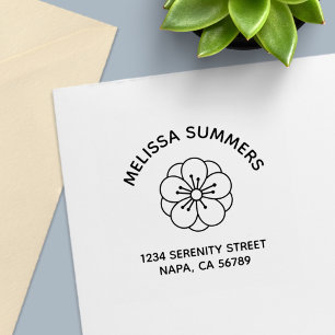 Sakura Cherry Blossom Flower Arch Address Self-inking Stamp