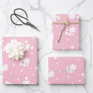 Sakura Cherry Blossom Flower Pattern Wrapping Paper Sheet