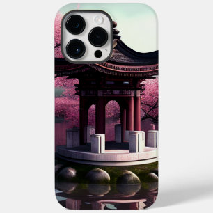 Sakura Cherry Blossom Garden Shrine Pond Japanese Case-Mate iPhone 14 Pro Max Case