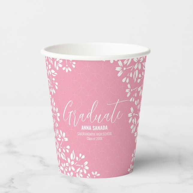 Sakura cherry blossom Graduation party Paper cup (Front)