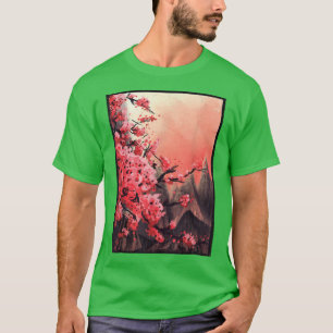 Sakura Cherry Blossom Mt fuji Japanese art  T-Shirt