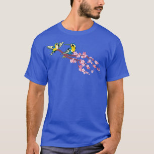 Sakura Cherry Blossom Nature Bird Animal Floral Hu T-Shirt
