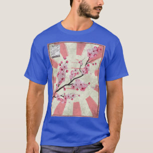 Sakura Cherry Blossom Postage Stamp Japanese Aesth T-Shirt