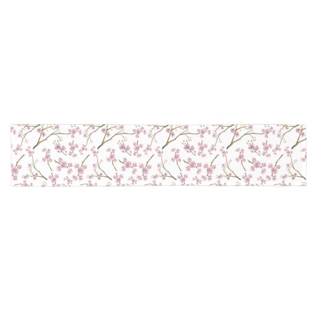 Sakura Cherry Blossom Print Short Table Runner (Horizontal)