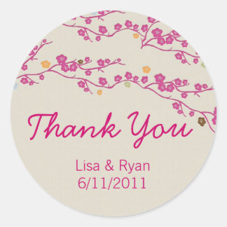 Sakura Cherry Blossom Thank You Stickers