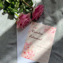 Sakura Cherry Blossom Wedding Invitation