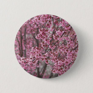 Sakura Cherry Blossoms Flowing Pink 2 Inch Round Button