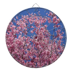 Sakura Cherry Blossoms Into The Blue Dartboard