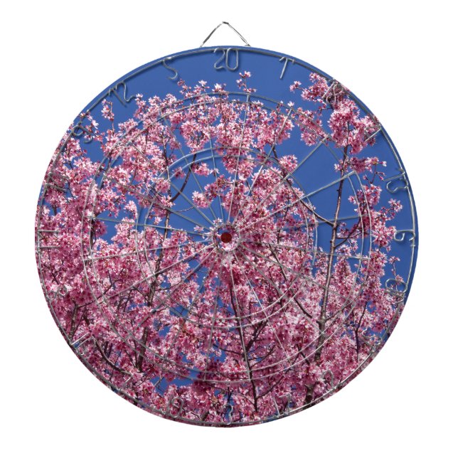 Sakura Cherry Blossoms Into The Blue Dartboard (Front)