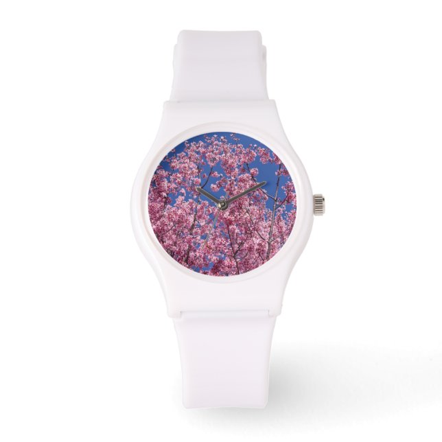 Sakura Cherry Blossoms Into The Blue Watch (Front)