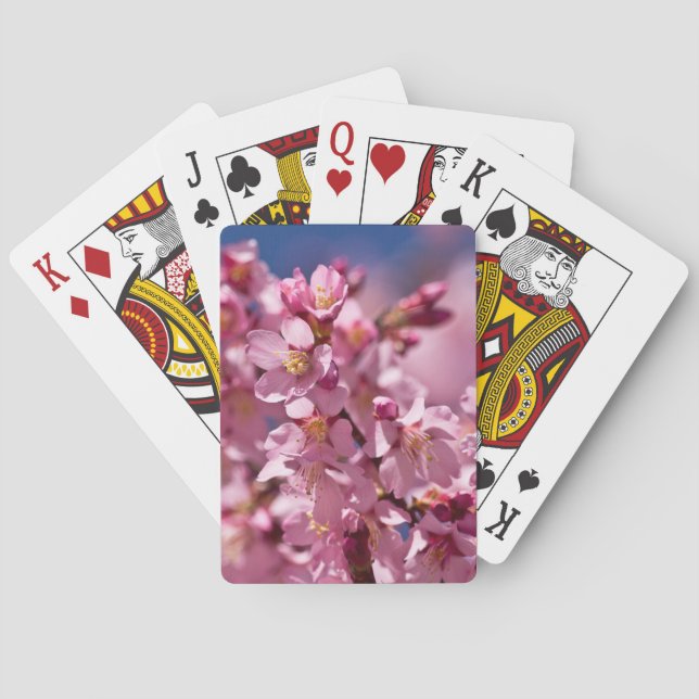 Sakura Cherry Blossoms Kissed by Sunlight Playing Cards (Back)