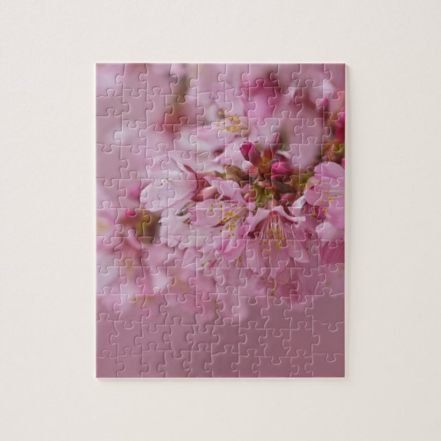 Sakura Cherry Blossoms Pale Pink Reflections Jigsaw Puzzle (Vertical)