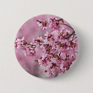 Sakura Cherry Blossoms Pastel Pink Layers 2 Inch Round Button