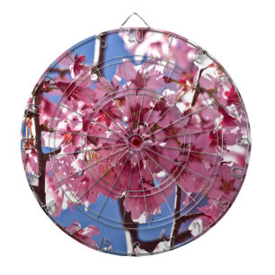 Sakura Cherry Blossoms Red Stars Dartboard