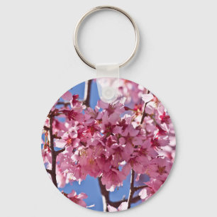 Sakura Cherry Blossoms Red Stars Keychain