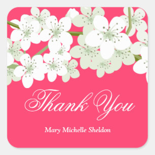 Sakura Cherry Blossoms Thank You Sticker