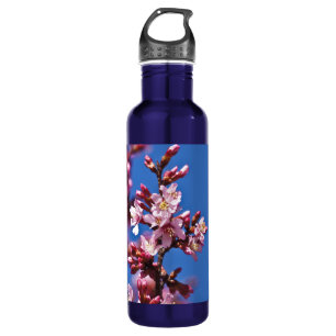 Sakura Cherry Blossoms Touching Blue 710 Ml Water Bottle