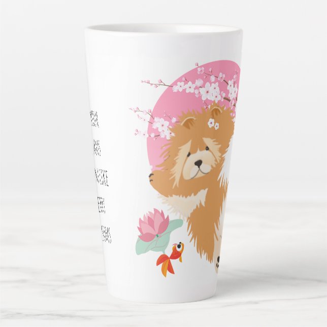 SAKURA - Chow - Latte Mug with text customize (Front)