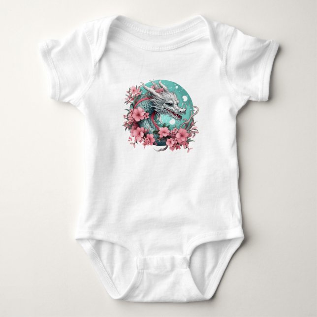 Sakura Dragon Baby Bodysuit (Front)