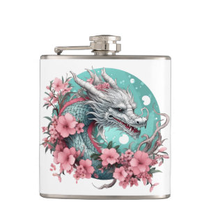 Sakura Dragon Hip Flask