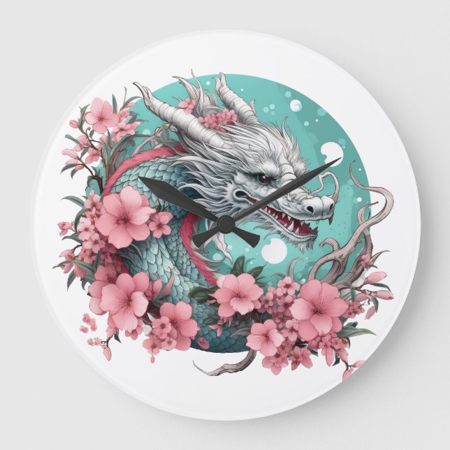 Sakura Dragon Large Clock (Front)