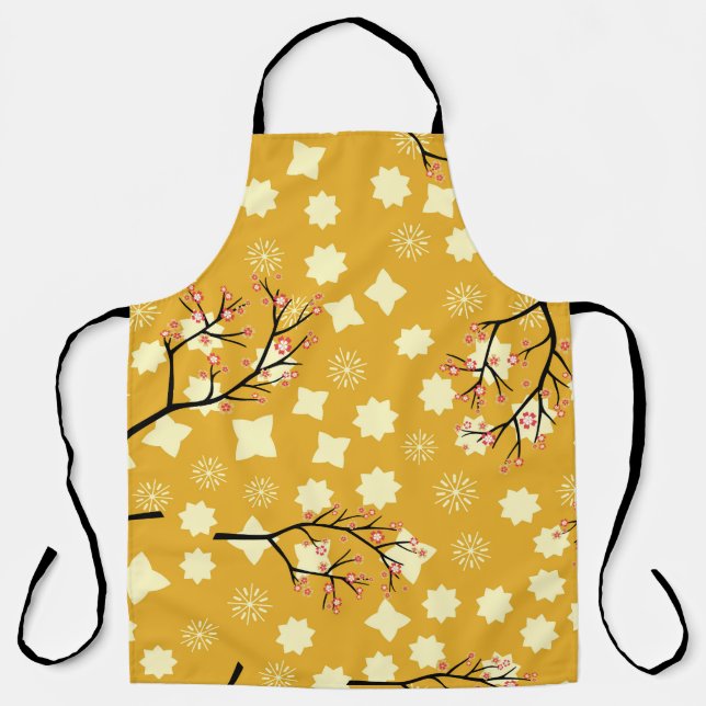 Sakura Elegance: Chinese Floral Pattern. Apron (Front)