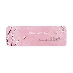 Sakura et étiquette de adresse de papillons