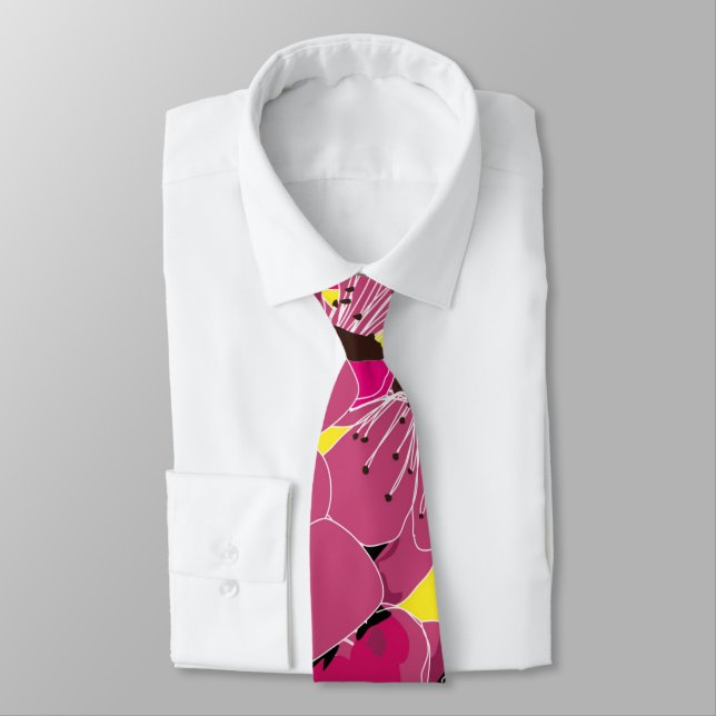 sakura fleurie jaune rouge cravates (Attaché)