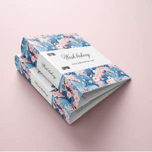 Sakura Flower Navy Waves Small Business Binder